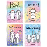 Noutbuk BG Life of Hares  A6  80 l  taroq  mot laminatsiya (Art. - ZKT6gr80_lm_vl_1) Assortiment