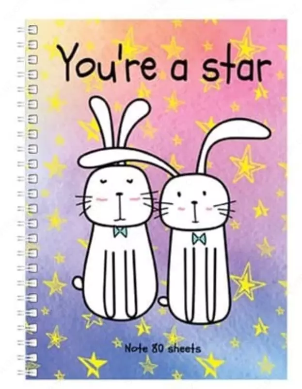  Noutbuk BG Life of Hares  A6  80 l  taroq  mot laminatsiya (Art. - ZKT6gr80_lm_vl_1) Assortiment - 