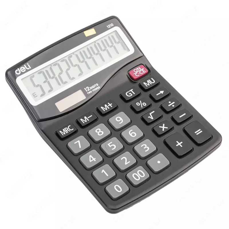  Настольный вычислительный калькулятор Deli  12 разр. (Арт. - 1210) Темно/серый - 