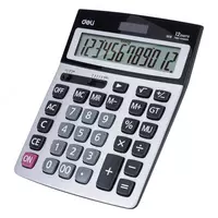  Настольный вычислительный калькулятор Deli  12 разр. (Арт. - 1616) Серебристый - 