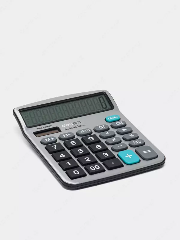  Ish stoli kalkulyatori Deli  12 olchamli. (Art. - 1653) Kumush - 