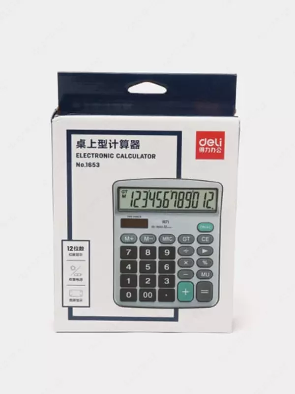  Ish stoli kalkulyatori Deli  12 olchamli. (Art. - 1653) Kumush Chakana savdo