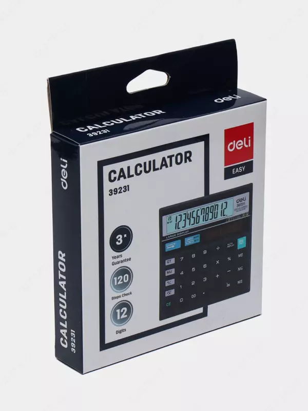  Настольный вычислительный калькулятор Deli  12 разр. (Арт. - 39231) Черный Только в розницу