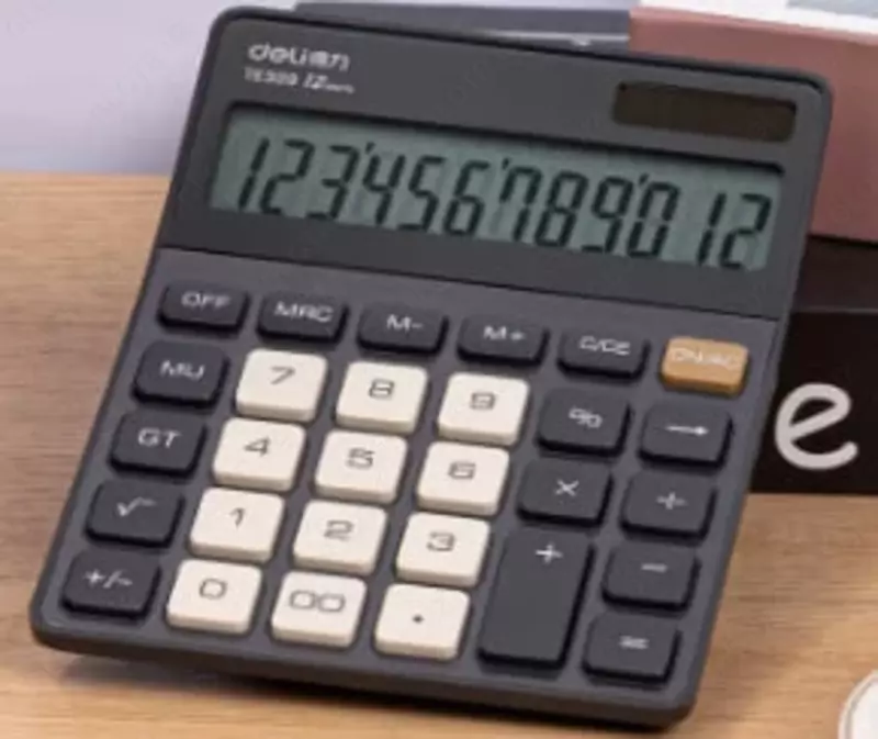  Настольный вычислительный калькулятор Deli ТЕ309  12 разр. (Арт. - 309-TE-gr) Темно/серый - 