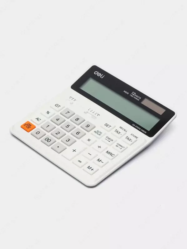  Настольный вычислительный калькулятор Deli 01010  12 разр. (Арт. - 01010-EM) Белый - 