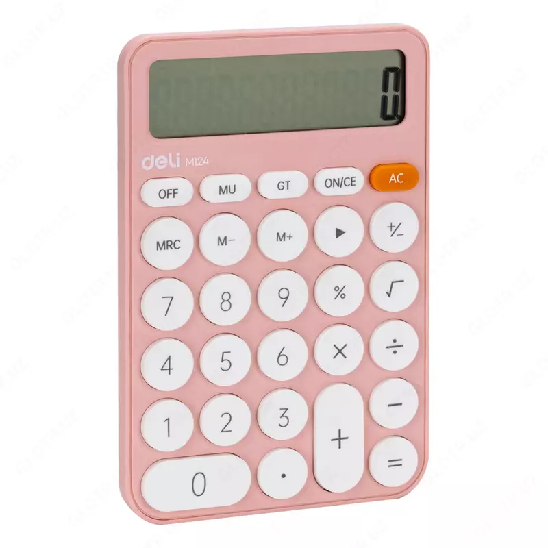 Настольный вычислительный калькулятор Deli М124  12 разр. (Арт. - 124-M-pk) Розовый