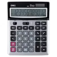 Настольный вычислительный калькулятор Deli 12 разр. (Арт. - 1654) Серебристый