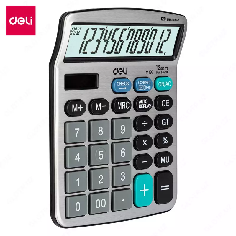 Настольный вычислительный калькулятор Deli 19710  12 разр. (Арт. - 19710-EM) Серебристый