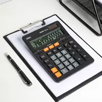   Настольный вычислительный калькулятор Deli M444  12 разр. (Арт. - 444-M) Черный