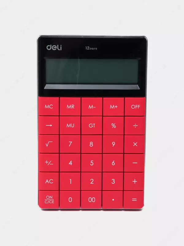 Настольный вычислительный калькулятор Deli Touch 1589  12 разр. (Арт. - 1589-rd) Красный