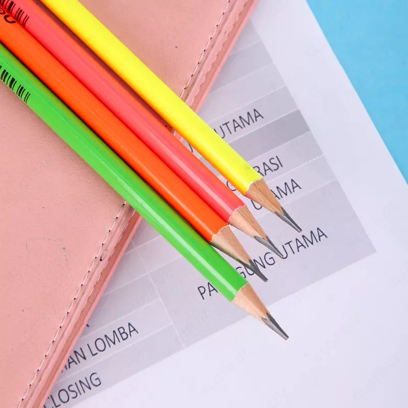  Чернографитный карандаш с ластиком Deli Neon Т50  2В  дерево  туба (Арт. - 51806-EU) Ассортимент Только в розницу