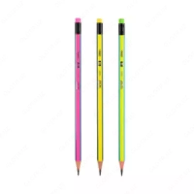  Чернографитный карандаш с ластиком Deli POP! Т50  2В  дерево  туба (Арт. - 52606-EU) Ассортимент - 