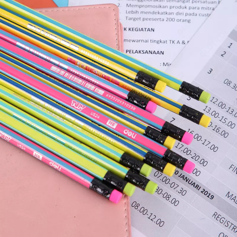   Чернографитный карандаш с ластиком Deli POP! Т50  2В  дерево  туба (Арт. - 52606-EU) Ассортимент