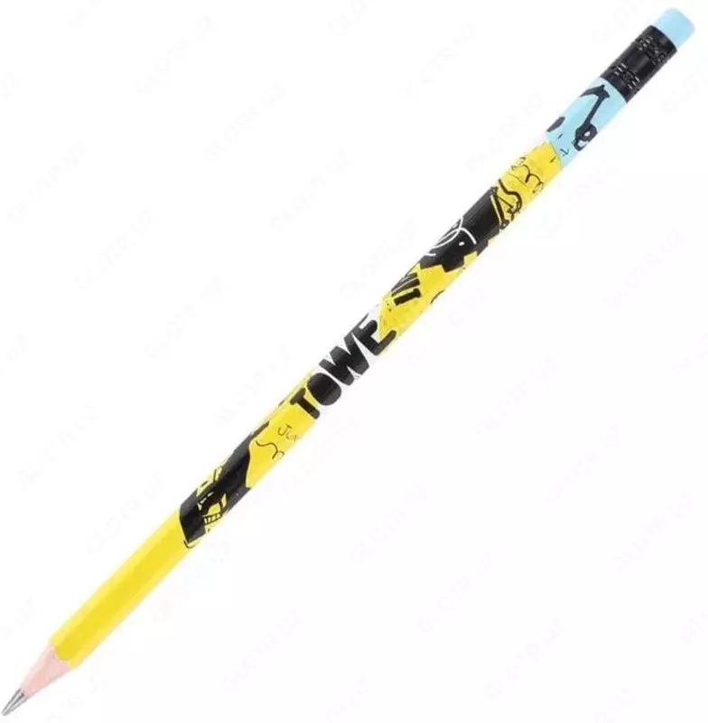  Чернографитный карандаш с ластиком Deli Arti Graff  2В  дерево (Арт. - 53200-WU) - 