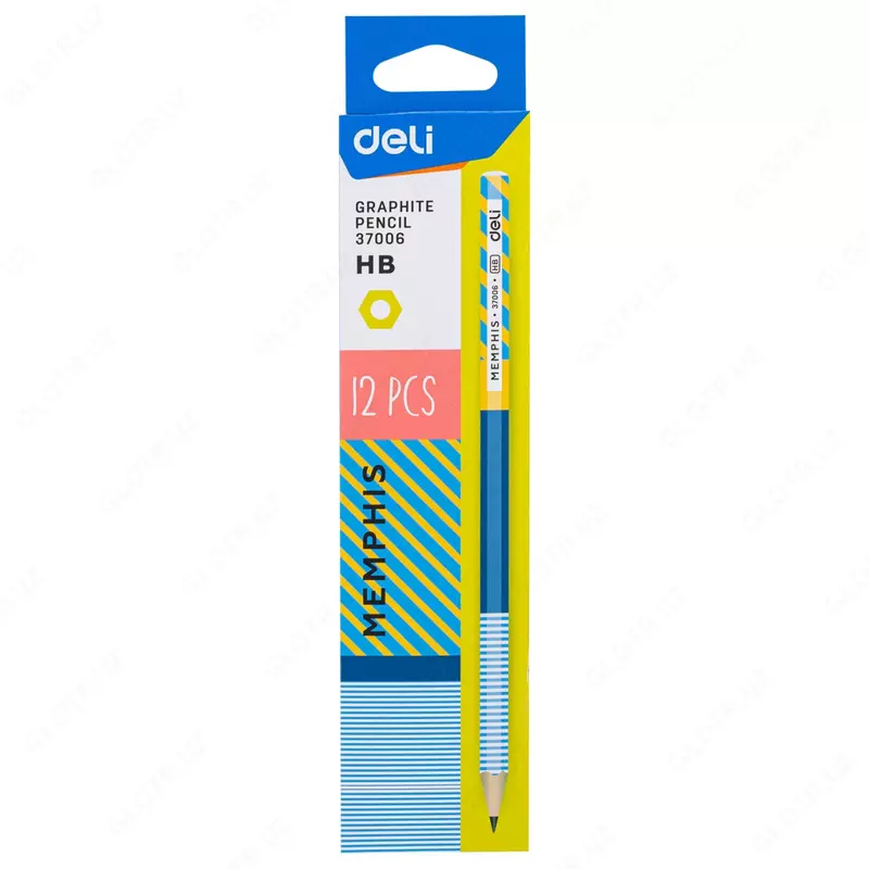   Чернографитный карандаш без ластика Deli Memphis  HB  дерево (Арт. - 37006)