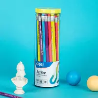   Чернографитный карандаш с ластиком Deli Scribe  НВ  дерево  туба (Арт. - 50806-EU) Ассортимент