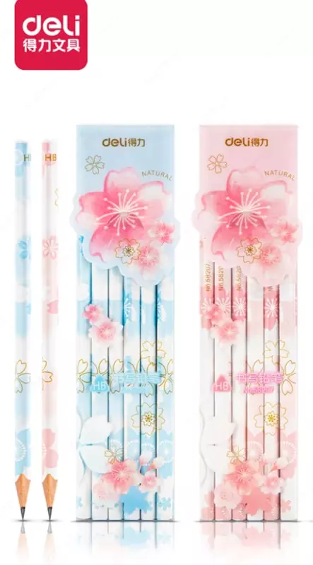 Чернографитный карандаш без ластика Deli HB  дерево (Арт. - 58207-12) Ассортимент