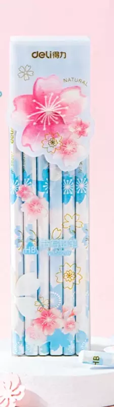  Чернографитный карандаш без ластика Deli HB  дерево (Арт. - 58207-12) Ассортимент - 