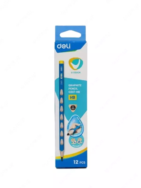 Qora grafit qalam ochirgichsiz Deli U-TOUCH C007  HB  yogoch (Art. - 007-C-HB)