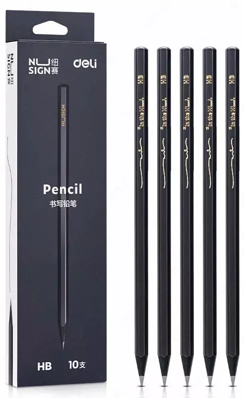Чернографитный карандаш без ластика Deli Nusign  НВ  дерево (Арт. - 722-HB-NS-10)