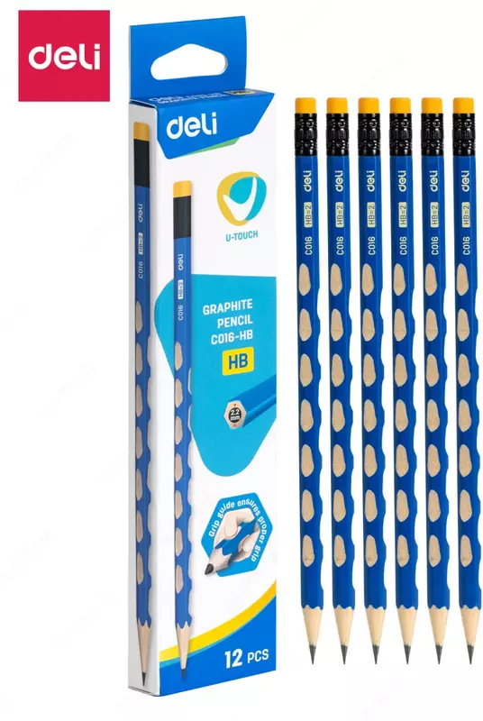 Чернографитный карандаш с ластиком Deli U-TOUCH EC016  НВ  дерево (Арт. - 016-EC-HB)