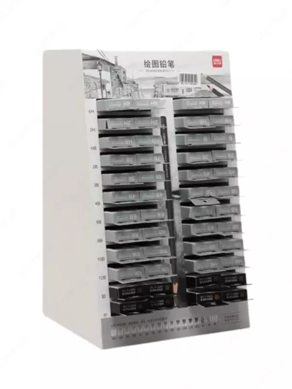 Набор карандашей для скетчинга Deli 9S  дисплей  576 шт  дерево (Арт. - 998-S) Ассортимент