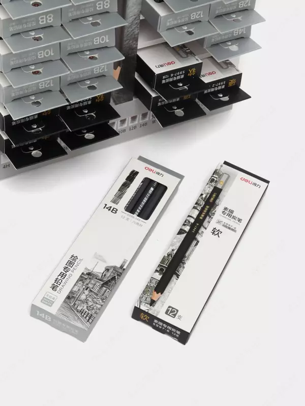  Набор карандашей для скетчинга Deli 9S  дисплей  576 шт  дерево (Арт. - 998-S) Ассортимент - 