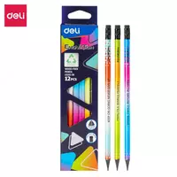 Чернографитный карандаш с ластиком Deli Еnovation  2В  пластик (Арт. - 020-2B-C-12)