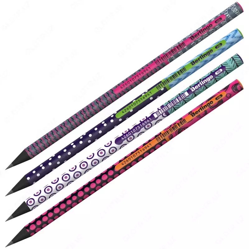 Чернографитный карандаш без ластика Berlingo Arcade XS  НВ  черное дерево (Арт. - BP01105) Ассортимент