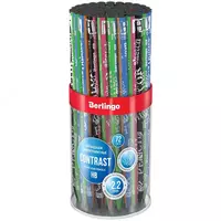 Чернографитный карандаш без ластика Berlingo Contrast  НВ  2-х цв. дерево (Арт. - BP01304) Ассортимент - 