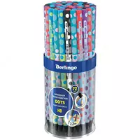  Чернографитный карандаш без ластика Berlingo Dots  НВ  черное дерево (Арт. - BP01301) Ассортимент - 