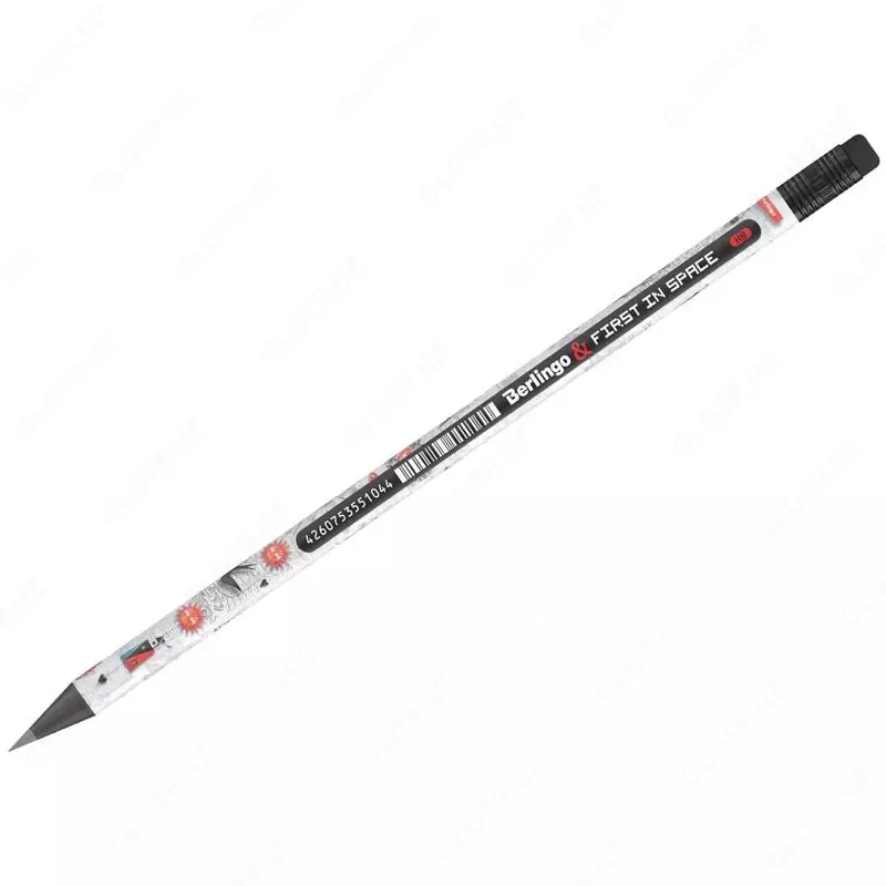 Qora grafit qalam ochirgichli Berlingo Kosmosda birinchi  HB  qora rang (Art. - BP01323) Assortiment