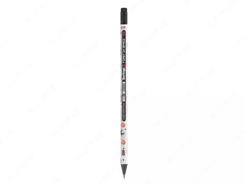  Qora grafit qalam ochirgichli Berlingo Kosmosda birinchi  HB  qora rang (Art. - BP01323) Assortiment - 