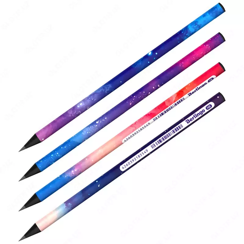 Чернографитный карандаш без ластика Berlingo Universe  НВ  черное дерево (Арт. - BP01310) Ассортимент