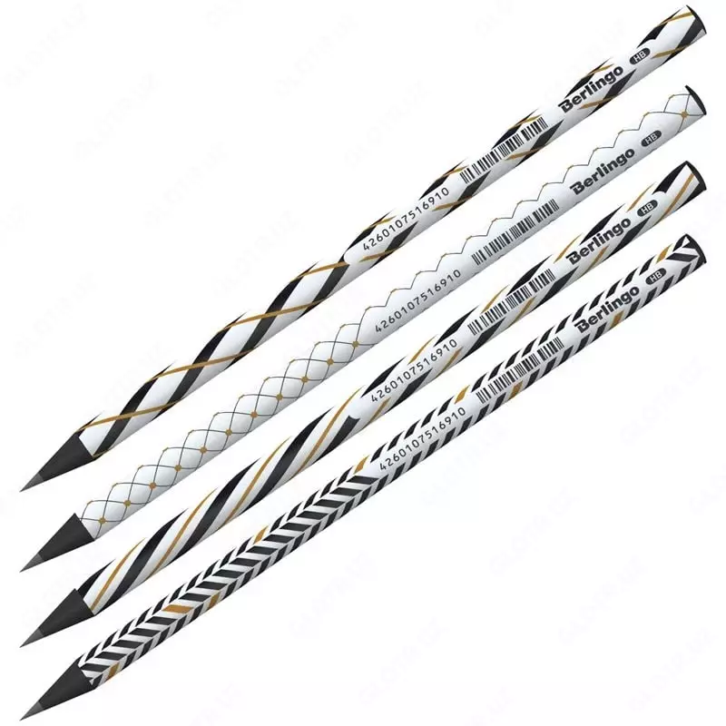 Чернографитный карандаш без ластика Berlingo Vortex  НВ  черное дерево (Арт. - BP01102) Ассортимент