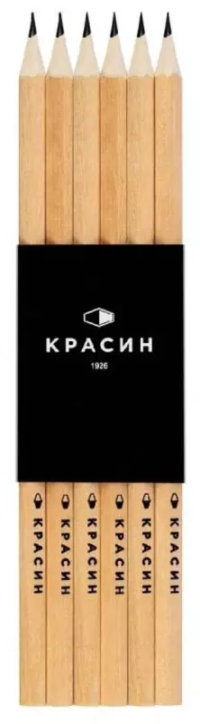  Чернографитный карандаш без ластика Красин Конструктор  7М (7В)  дерево  лак (Арт. - С-332) - 