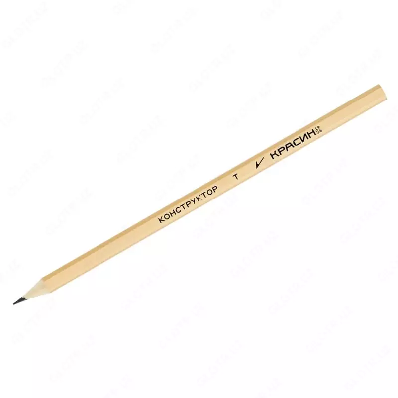 Чернографитный карандаш без ластика Красин Конструктор  Т (Н)  дерево  лак (Арт. - С-318)