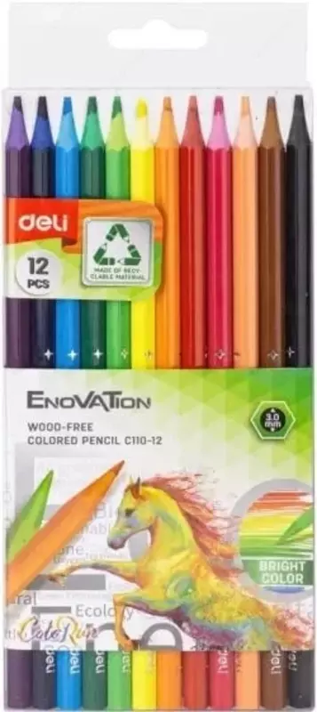 Набор цветных карандашей Deli Enovation С-110  12 цв.  ПВХ уп. (Арт. - 110-12-EC)