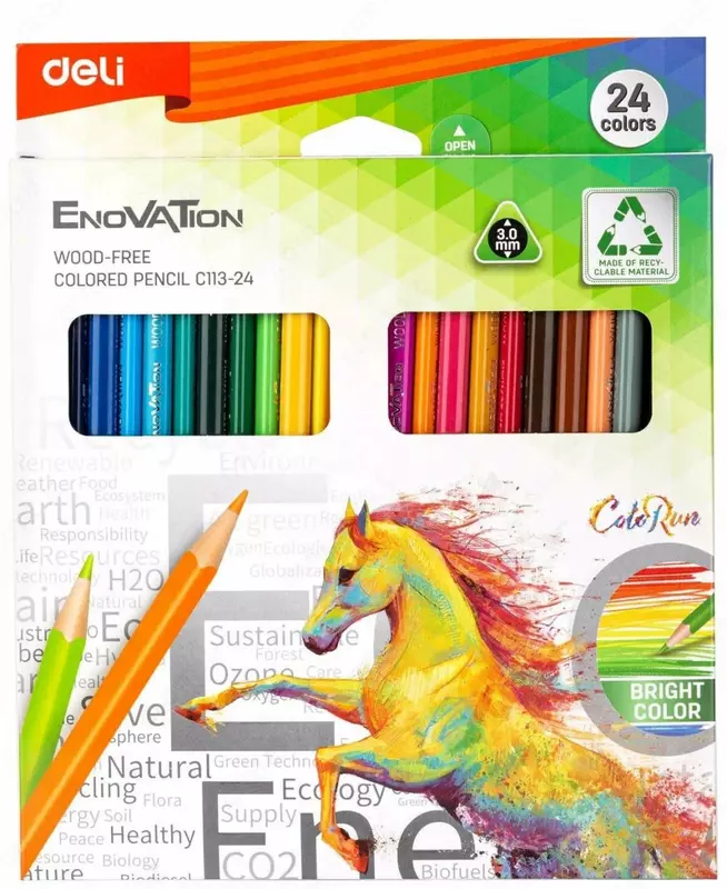 Набор цветных карандашей Deli Enovation С-113  24 цв.  картонная уп. (Арт. - 113-24-EC)
