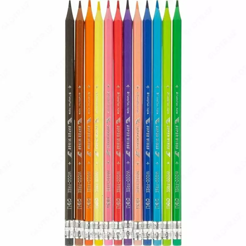  Rangli qalamlar toplami Deli Super Wings EC126  12 rangli  plastmassa (Art. - 126-12-C) - 