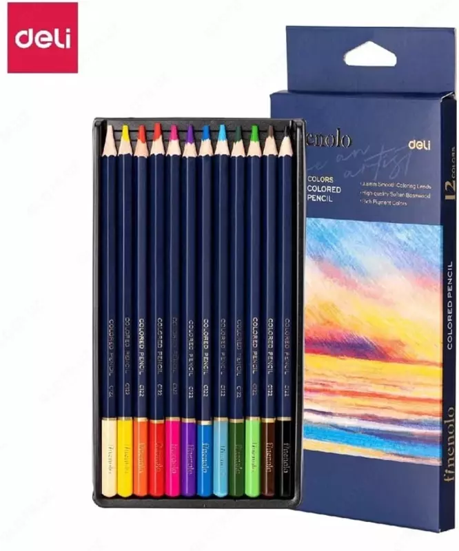 Набор цветных карандашей Deli Finenolo  12 цв.  картонная уп. (Арт. - 131-12-ЕC)