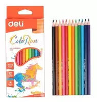 Набор цветных пластиковых карандашей Deli ColoRun ЕС001  12 цв. (Арт. - 00100-EC)