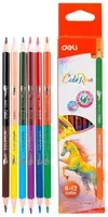 Набор цветных двухсторонних карандашей Deli ColoRun NEW  12 цв. 6 шт. (Арт. - 00500-EC)