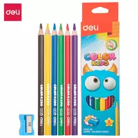 Набор цветных карандашей Deli COLOR KIDS  6 цв.  точилка (Арт. - 00660-EC)
