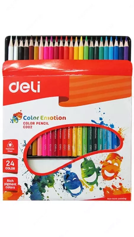 Набор цветных карандашей Deli Color Emotion (Маска)  24 цв  дерево  картонная уп. (Арт. - 00220EC) - 