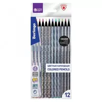 Набор цветных карандашей Berlingo SuperSoft. Starlight  12 цв  черное дерево  ПВХ уп. (Арт. - SSS0612)