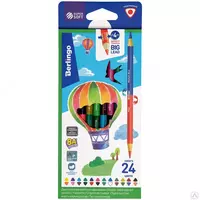 Набор цветных двухсторонних карандашей Berlingo SuperSoft. Duo  24 цв. 12 шт. (Арт. - SSD0124)