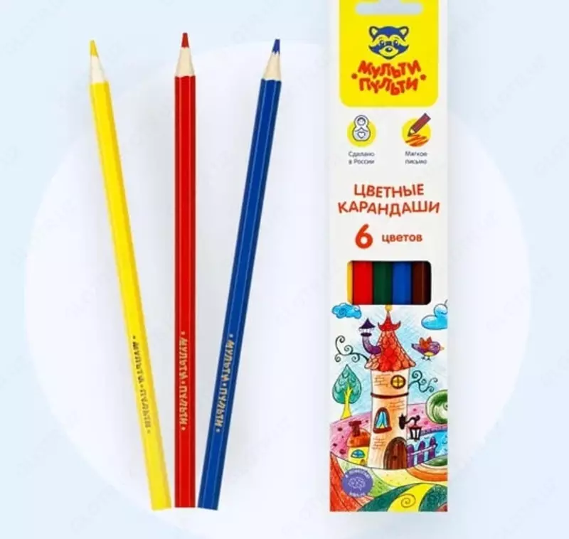 Набор цветных карандашей Мульти-Пульти Невероятные приключения  6 цв  дерево  картонная уп. (Арт. - CP_41047)