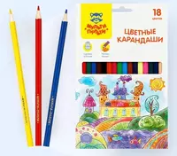 Набор цветных карандашей Мульти-Пульти Невероятные приключения  18 цв  дерево  картонная уп. (Арт. - CP_41049)