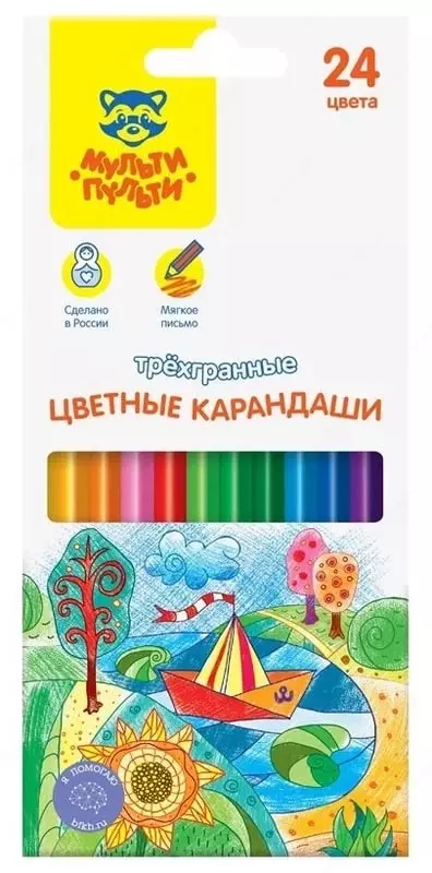 Набор цветных карандашей Мульти-Пульти Невероятные приключения  24 цв  дерево  картонная уп. (Арт. - CP_41055)